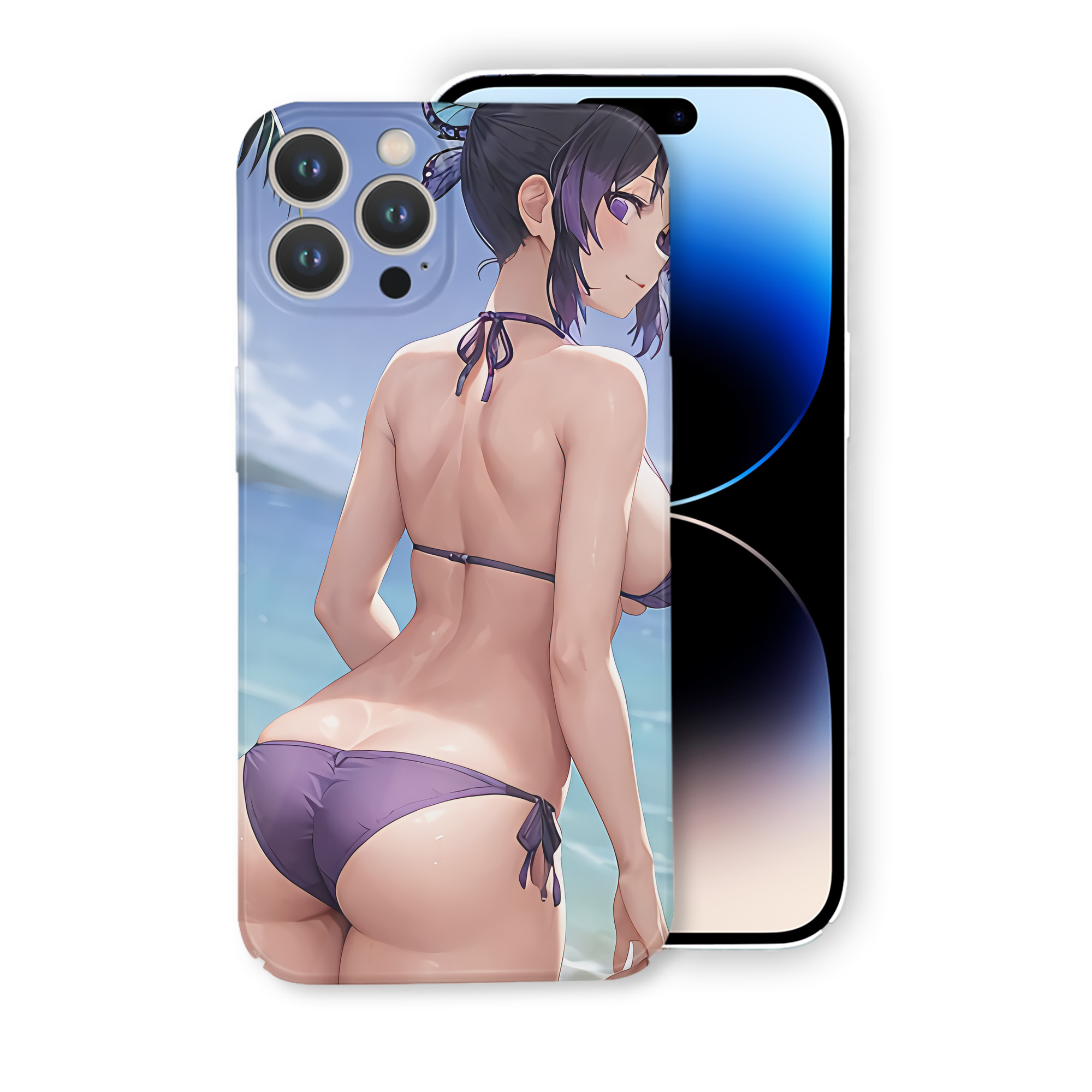（画像用） 鬼滅の刃（きめつのやいば）蟲柱-胡蝶 しのぶ／こちょう しのぶ Kochou Shinobu 【iPhone 14シリーズ対応】ハードケース